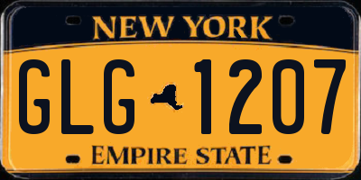 NY license plate GLG1207