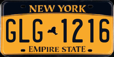 NY license plate GLG1216