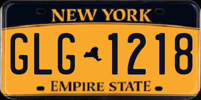 NY license plate GLG1218