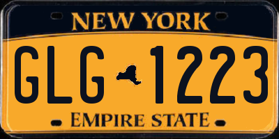 NY license plate GLG1223