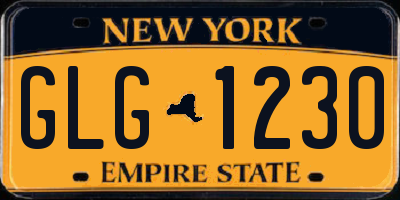 NY license plate GLG1230
