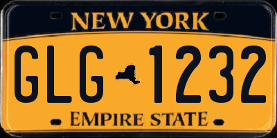 NY license plate GLG1232
