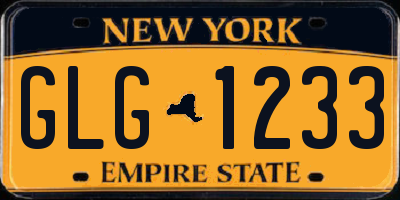 NY license plate GLG1233