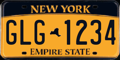 NY license plate GLG1234