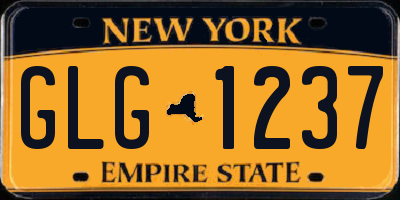 NY license plate GLG1237