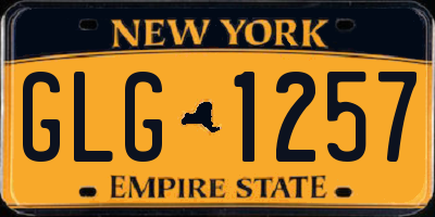 NY license plate GLG1257