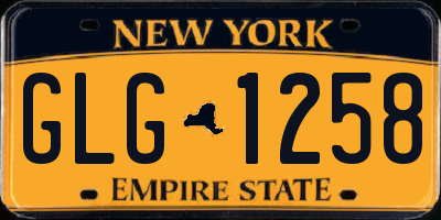 NY license plate GLG1258