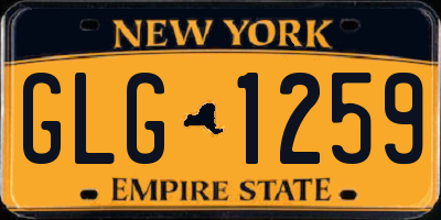 NY license plate GLG1259
