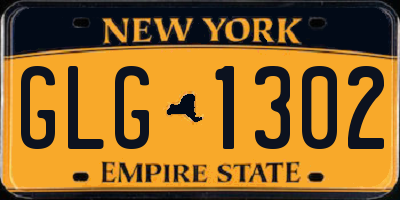 NY license plate GLG1302