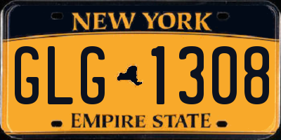 NY license plate GLG1308