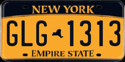 NY license plate GLG1313