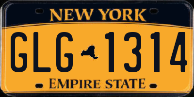 NY license plate GLG1314