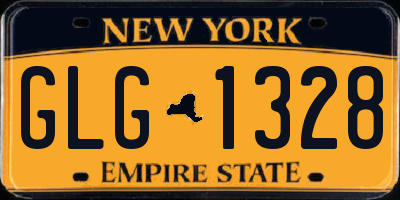 NY license plate GLG1328