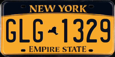 NY license plate GLG1329
