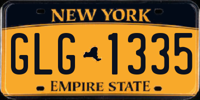 NY license plate GLG1335