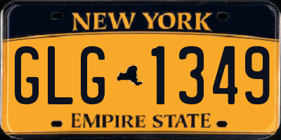 NY license plate GLG1349
