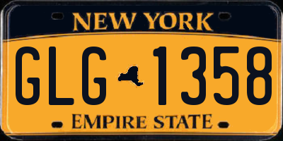 NY license plate GLG1358