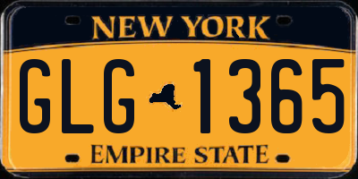 NY license plate GLG1365