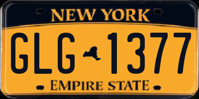 NY license plate GLG1377