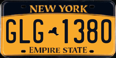 NY license plate GLG1380
