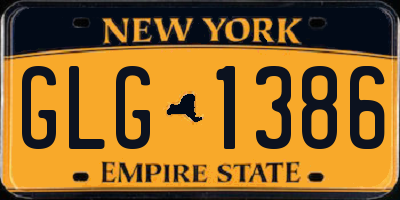 NY license plate GLG1386