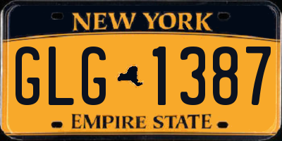 NY license plate GLG1387