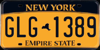 NY license plate GLG1389