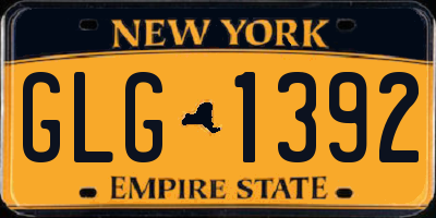 NY license plate GLG1392