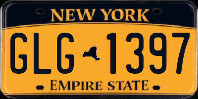 NY license plate GLG1397