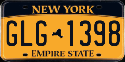 NY license plate GLG1398