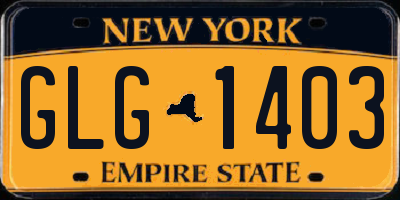 NY license plate GLG1403