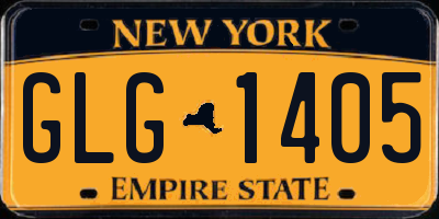 NY license plate GLG1405