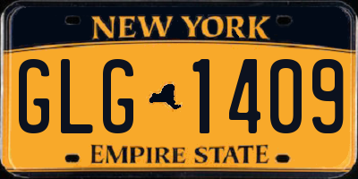 NY license plate GLG1409