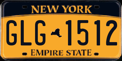 NY license plate GLG1512