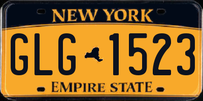 NY license plate GLG1523