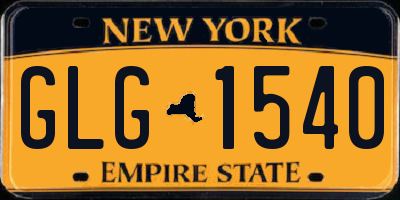 NY license plate GLG1540