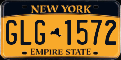 NY license plate GLG1572