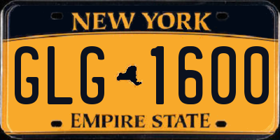 NY license plate GLG1600