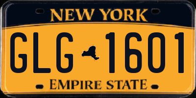 NY license plate GLG1601