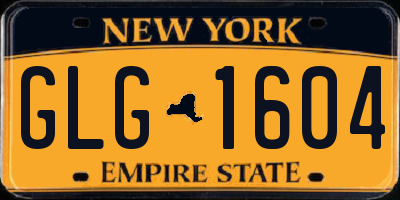NY license plate GLG1604