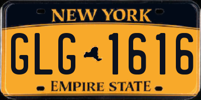 NY license plate GLG1616