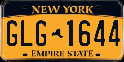 NY license plate GLG1644