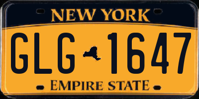 NY license plate GLG1647