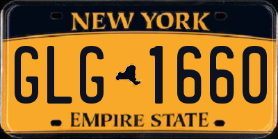NY license plate GLG1660