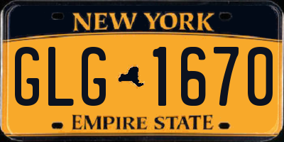 NY license plate GLG1670