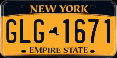 NY license plate GLG1671