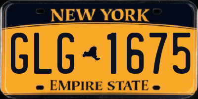 NY license plate GLG1675