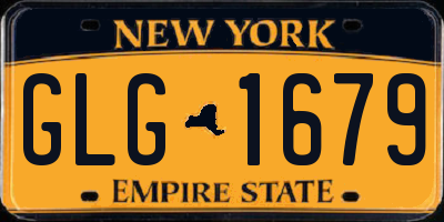 NY license plate GLG1679