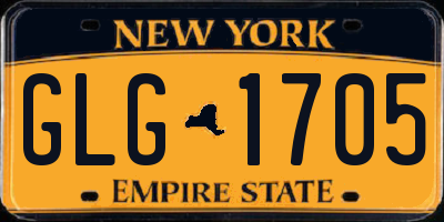 NY license plate GLG1705