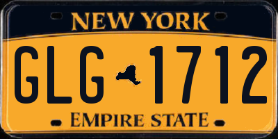 NY license plate GLG1712
